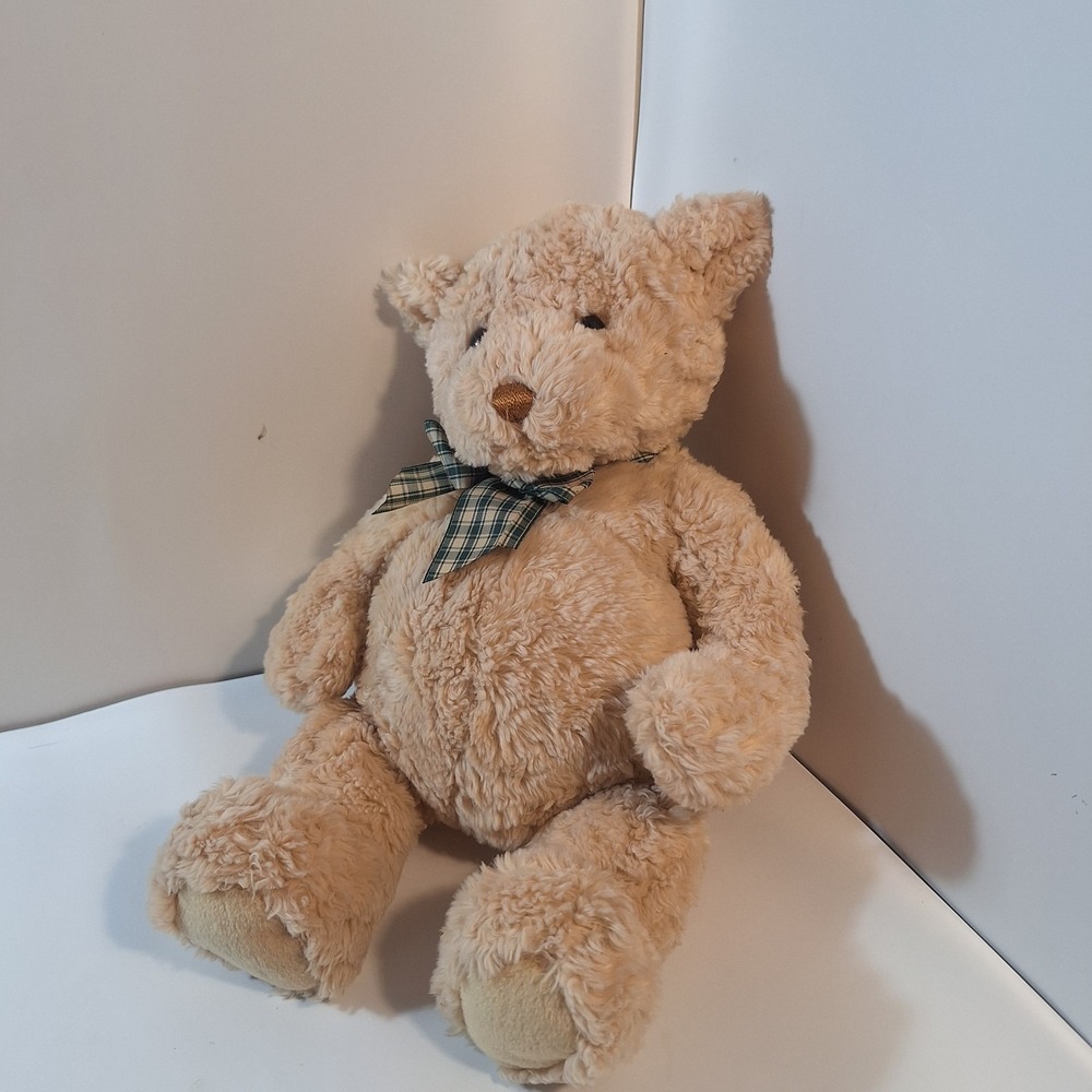 Gund Cookie Luv A Lot Bear Stuffed Animal Plush 15 Inch Green Plaid Bow